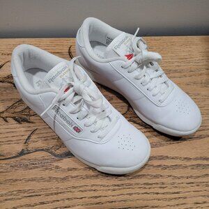 Womens Size 6 Reebok 1475 Classic White Sneakers Leather Lace Up Cheer Nurse